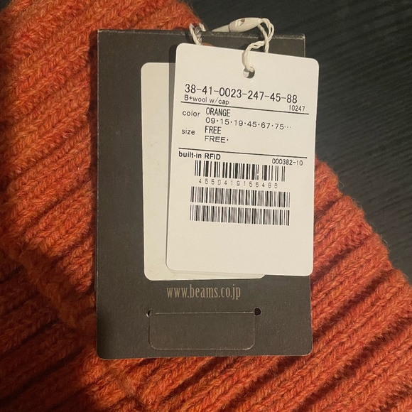 BEAMS PLUS Wool Watch Cap Unisex Beanie Toque in Orange NWT - Picture 8 of 9